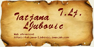 Tatjana LJubović vizit kartica